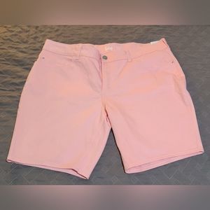 Women's Lee Bermuda Shorts Mid Rise Pink Denim Plus Size 22W NWT